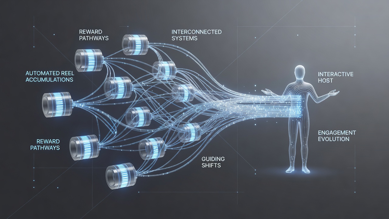 Infographic illustrating player progression from slot machines through live dealer games to sports prediction markets
