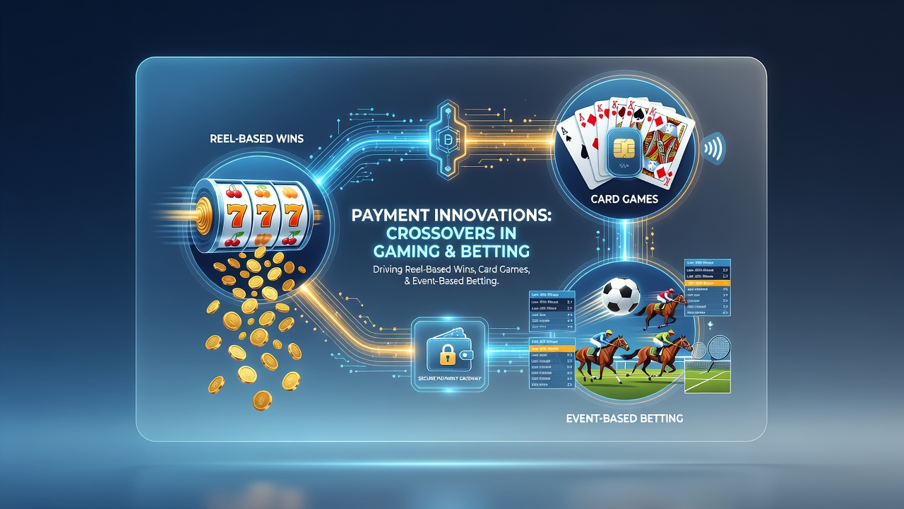 Illustration of seamless fund transfers between gaming formats including reels, cards, and sports events