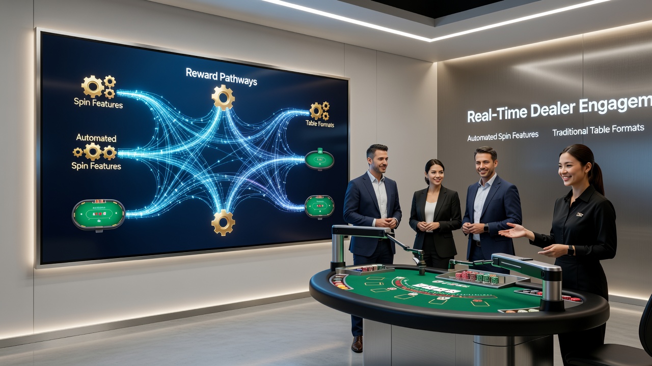 Live dealer interactions and sports betting markets linked through shared reward pathways